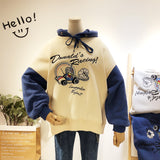 BOOPDO DESIGN DONALDS RACING CONTRAST SLEEVE HOODIE - boopdo