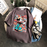 BOOPDO DESIGN MICKEY MOUSE PRINT RELAXED T SHIRT - boopdo