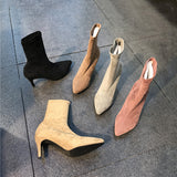 LUXE SEVEN DESIGN HEELED BOOTS WITH POINT TOE - boopdo