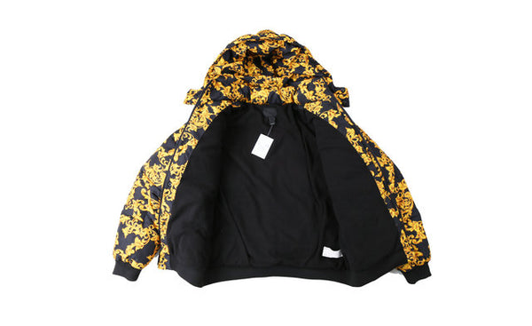 GOLD CHAIN LEAFS DREAM OF WEST COAST THICK BOMBER JACKET - boopdo