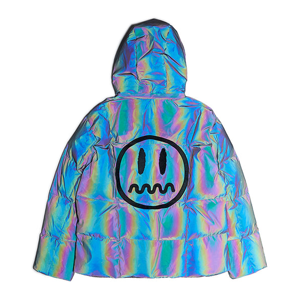 BEASTER TIFFANY HYPE GHOST FACE EMOJI REFLECTIVE THICK DUCK DOWN HOODED JACKET - boopdo