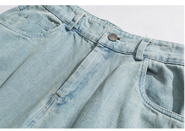 OFF THE SEASON BOOPDO DESIGN RIPPED WASHED DENIM JEAN PANTS IN LIGHT BLUE - boopdo