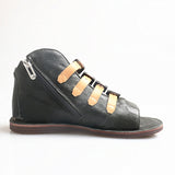 PROVA PERFETTO HUFFO ROMAN OPEN TOE FLAT SOLE LEATHER SANDALS - boopdo