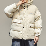 IVORY SWAGGER WOSHIHEC MULTI POCKET STREET CLOTHING HOODED JACKET - boopdo