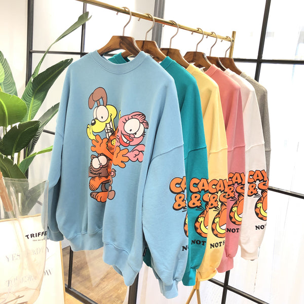 SIMDA GARFIELD OVERSIZED SWEATSHIRT - boopdo