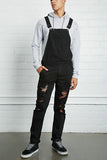 BOOPDO MONKILA RIPPED DENIM OVERALL JUMPSUIT IN NAVY AND BLACK - boopdo