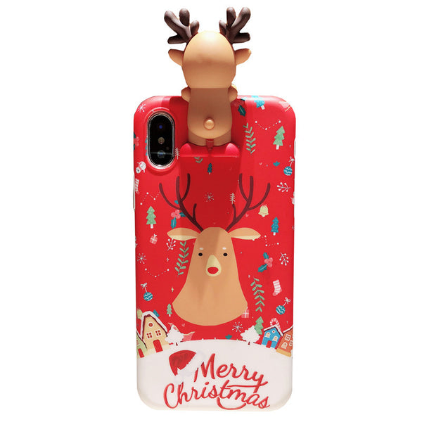 MERRY CHRISTMAS NOEL FATHER AND DEERS APPLE IPHONE PROTECTIVE PHONE CASE - boopdo