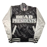 GEARHEAD DEAD PRESIDENTS BLACK AND WHITE COLLEGE BOMBER JACKET