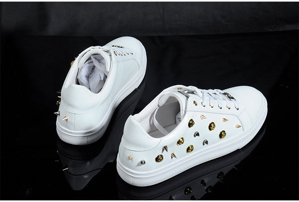 SUDEA SUTYA EUROPIA CASUAL LEATHER SHOES WITH METAL RIVETS - boopdo