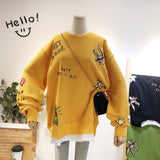 BOOPDO DESIGN OVERSIZED SWEATER WITH ALL OVER EMBROIDERY - boopdo