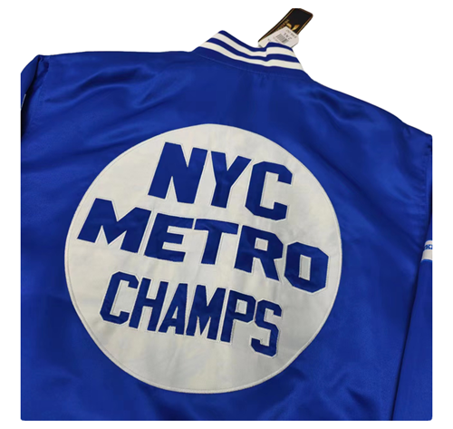 NYC METRO CHAMPS RETRO STYLE BOMBER JACKET IN BLUE