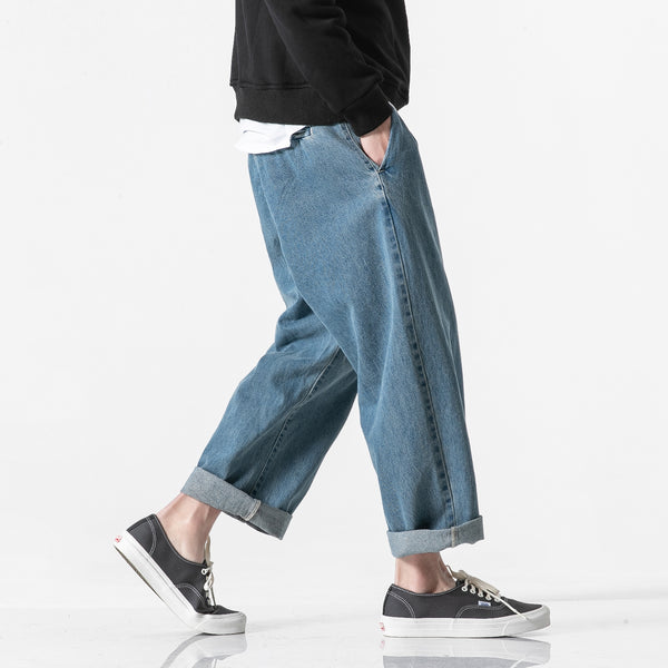 DESIGN BY NIZHES IRSTORY WIDE LEG WASHED DENIM JEAN PANTS - boopdo