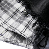 REVIGOLA PAZALO QIAOYI PLAID SHIRT DENIM JACKET IN BLACK - boopdo