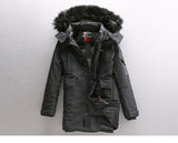 SPIDER WEB CITY CHANNEL WINDPROOF COTTON FAUX FUR COLLAR HOODIE PARKA JACKET - boopdo