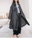 8GIRLS DESIGN BELTED LONGLINE TRENCH COAT - boopdo