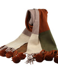 MR EVIL MATCHING COLOR TASSEL BALL LONG SCARF - boopdo