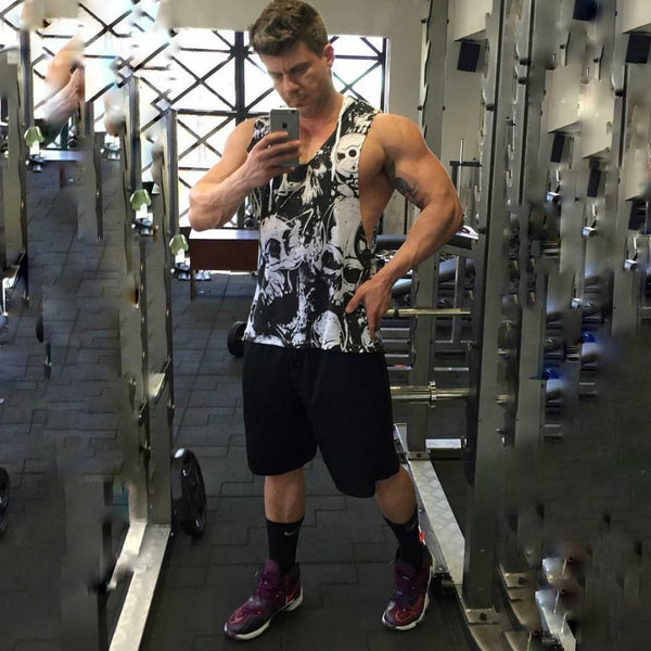 MUSCLE BROTHERS CAMO PRINT FITNESS TANK TOP TEE SHIRTS - boopdo