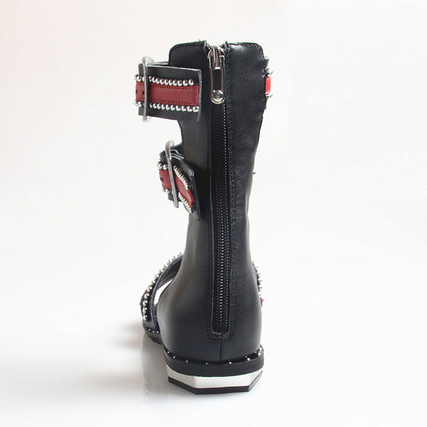 PROVA PERFETTO HUFFO WOFO OPEN TOE HIGH TOP ROMAN SANDALS - boopdo