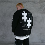 URBANO CITTO EVERYTHING HAS TWO FACE PRINT BASEBALL BOMBER JACKET - boopdo