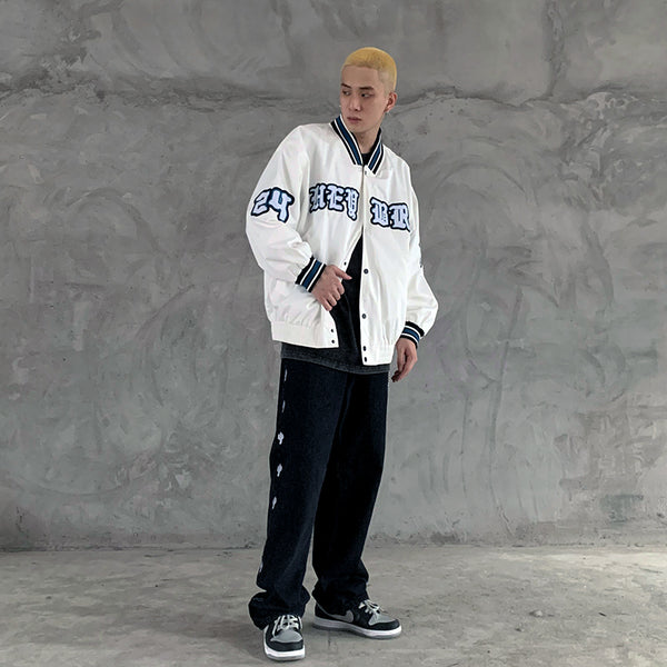 JERMO RHYMONSTER RENOVATION OLD SCHOOL BASEBALL JACKETS - boopdo