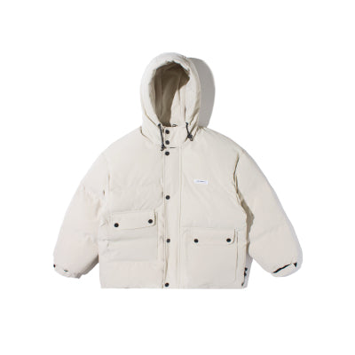 IVORY SWAGGER WOSHIHEC MULTI POCKET STREET CLOTHING HOODED JACKET - boopdo