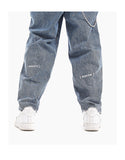 ZOMBRE ZILLA RIPPED DENIM JEAN SWEATPANTS IN NAVY - boopdo