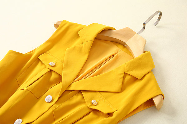 BBL DESIGN UTILITY BELTED JUMPSUIT IN YELLOW - boopdo