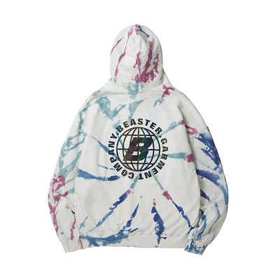 BEASTER COCA DEVIL GHOST EMOJI TIE DYED REFLECTIVE HOODIE SWEATSHIRT - boopdo