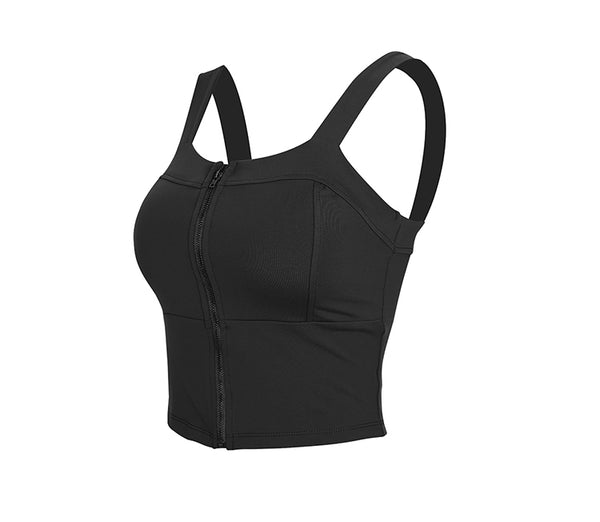 IRON MONSTER FITNESS GIRL YOGA SPORTS BRA WITH FRONT ZIPPER - boopdo