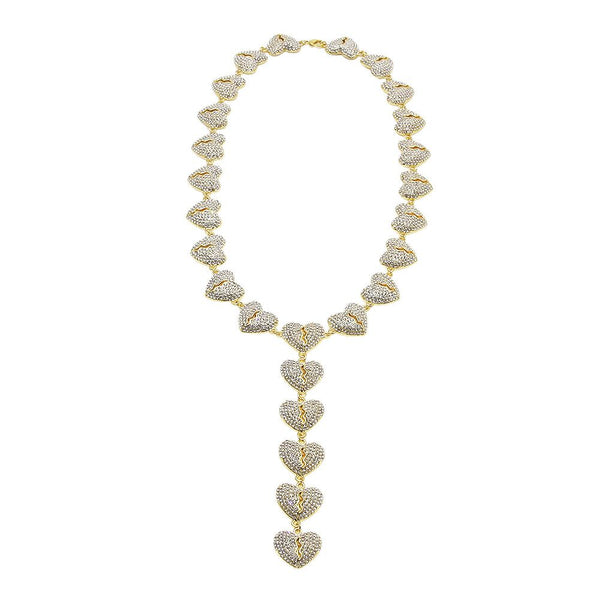 HISPTER SAVAGE HEARTBREAK LOVE CONNECTION NECKLACE - boopdo