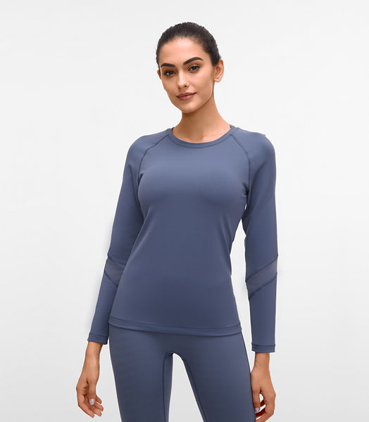 LULU GYM STYLE TIGHT FITTING LONG SLEEVED T SHIRT - boopdo