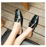 BOOPDO DESIGN WIDE FIT BACKLESS MULE LOAFERS WITH SNAFFLE - boopdo