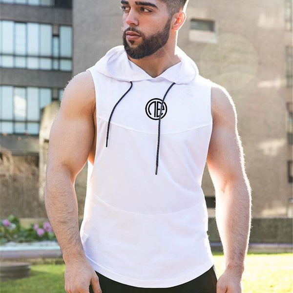 MUSCLE DOGGIE FITNESS SLEEVELESS HOODED TEE SHIRT - boopdo