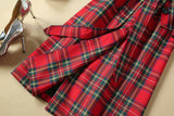 BBL DESIGN DOUBLE BREASTED BELTED COAT IN RED CHECK - boopdo