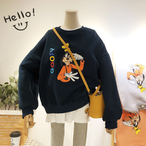 BOOPDO DESIGN GOOFY PRINT WOOLEN SWEATSHIRT - boopdo