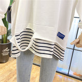 SIMDA DOUBLE LAYER SWEATSHIRT WITH STRIPE HEM - boopdo