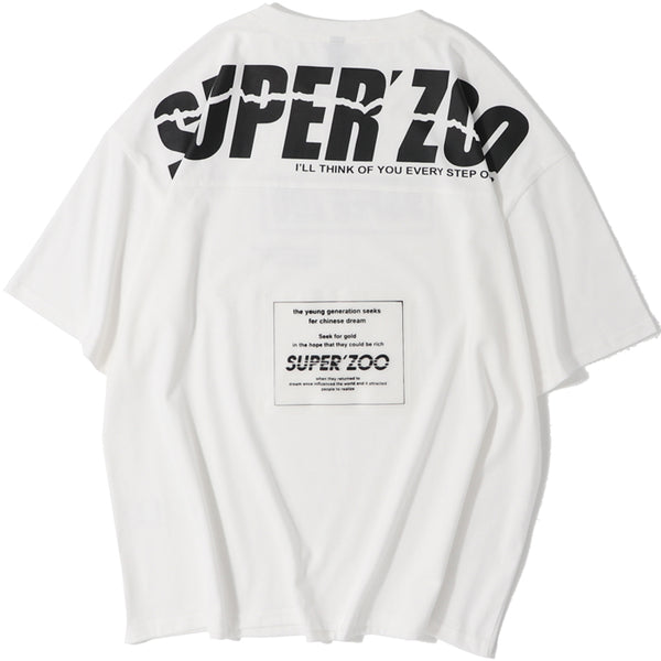URBANIST SUPER ZOO CREW NECK TEE SHIRTS IN CONTRAST COLORS - boopdo