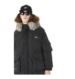 SWAGGER SHOTE MID LENGTH FAUX FUR COLLAR HOODED JACKET - boopdo