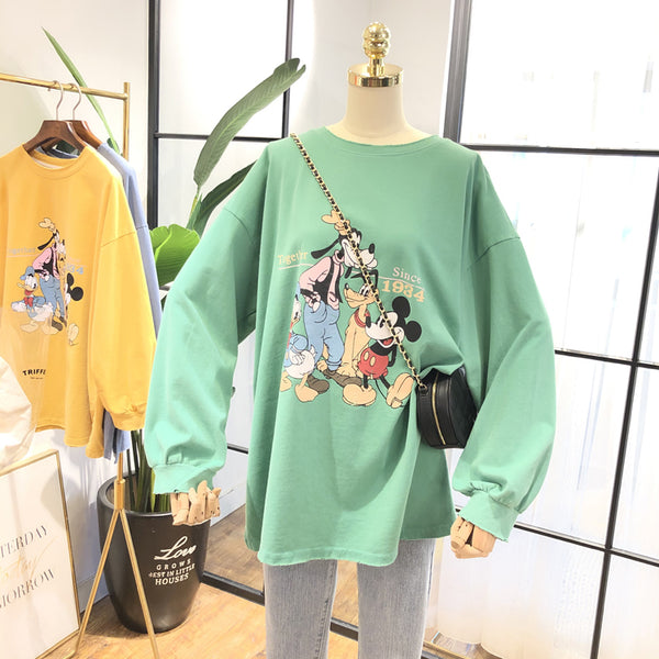 SIMDA LONGLINE SWEATSHIRT WITH DISNEY PRINT - boopdo