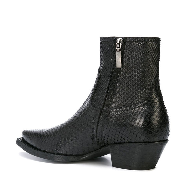 NADMIL DESIGN LEATHER WESTERN CHELSEA BOOTS IN BLACK – BOOPDOCOM