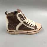 BOOPDO DESIGN HIGH TOP TRAINERS WITH FAUX FUR LINE DESIGN - boopdo