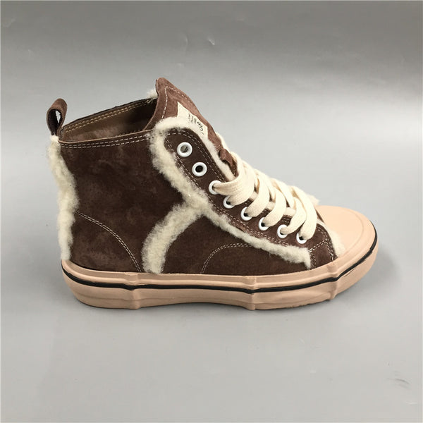 BOOPDO DESIGN HIGH TOP TRAINERS WITH FAUX FUR LINE DESIGN - boopdo