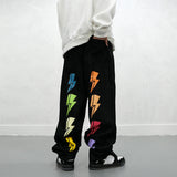 GUITY ALONA FAIR FOCUS GRAFFITI DENIM JEAN SWEATPANTS - boopdo