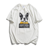 DOPE FISH SPEED TO THE TOP DOG HEAD PRINT CREW NECK T SHIRT - boopdo