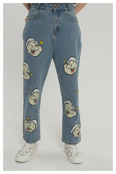 TYAKASHI RELAXED DAD JEANS IN POPEYE PRINT - boopdo