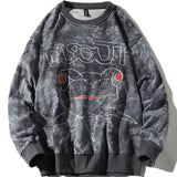 JEJOLI GRAFFITI FROG PRINCE PRINT TIE DYED CREW NECK SWEATSHIRT - boopdo