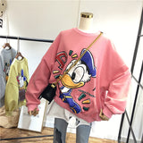 SIMDA RELAXED FIT DONALD DUCK PRINT SWEATSHIRT - boopdo