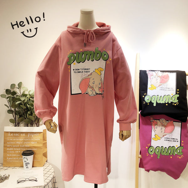 BOOPDO DESIGN DON'T FORGET TO SMILE TODAY HOODIE DRESS - boopdo