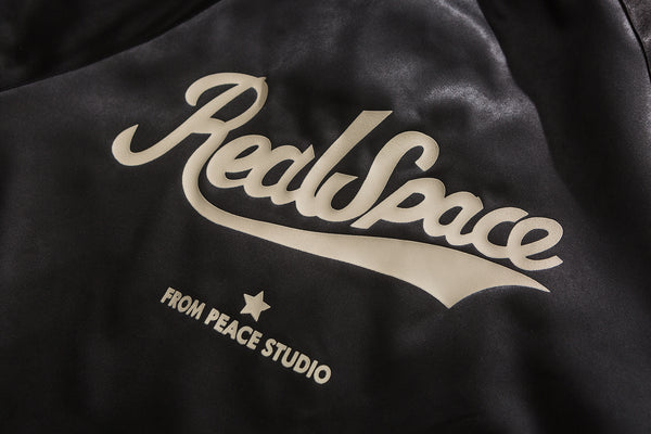 REAL SPACE PEACE STUDIO HIGH NECK SPORTIVE UNISEX JACKET IN BLACK - boopdo