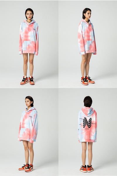 NFWYS BOOPDO DESIGN TIE DYED REFLECTIVE HOODED SWEATSHIRT - boopdo